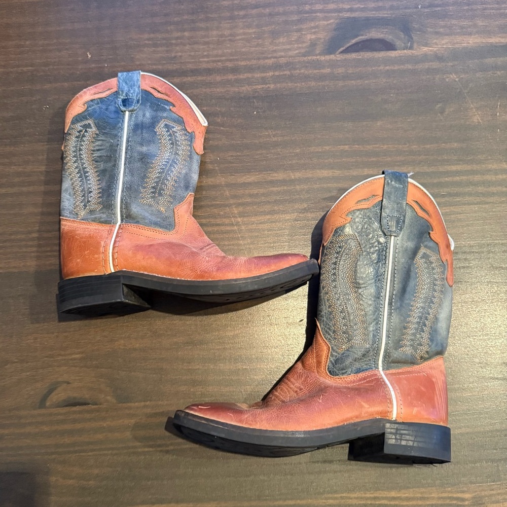 Old West Leather Boots Style 030 Kids Youth Size 3 Color Brown